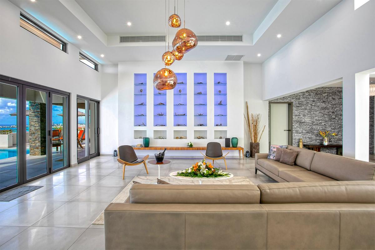 7 bedrooms luxury villa rental St Martin - Living room